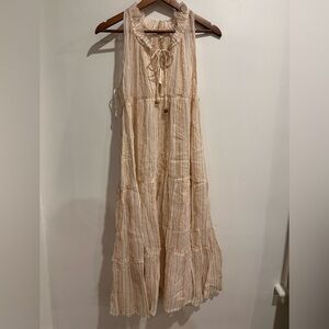 NWT WORLD MARKET Sheer Striped Cotton Boho Maxi Dress